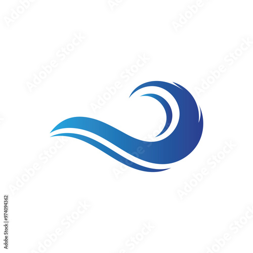 Water wave logo vector icon image