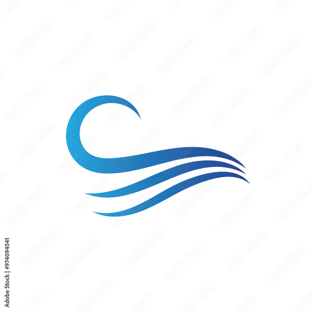 Water wave logo vector icon image Water wave logo vector icon image