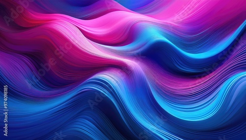 Abstract waves of blue and pink