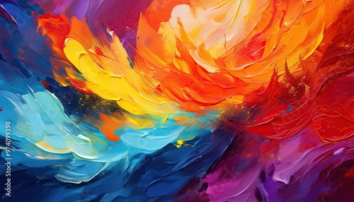 Abstract art with vibrant hues