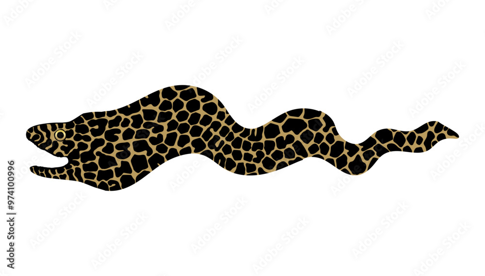 Naklejka premium Moray icon, simple drawing of conger eel spotted fish.