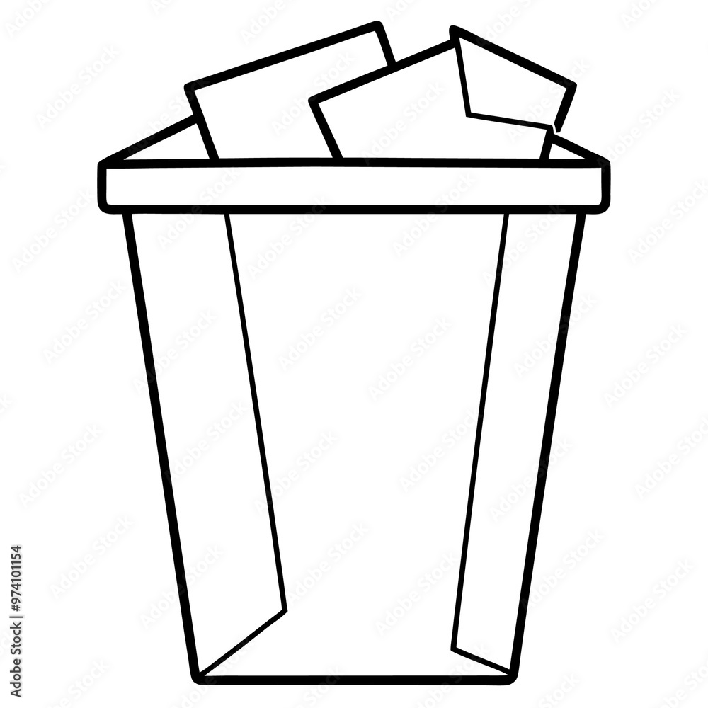 paper garbage outline coloring book page line art drawing paper garbage outline coloring book page line art drawing