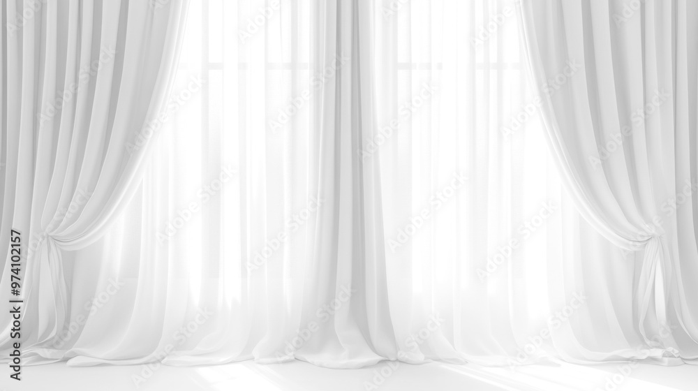 Soft white curtains background for graphic design or wallpaper.