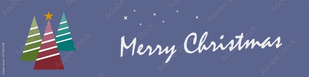 Three christmas trees shining under the stars minimalist illustration Three christmas trees shining under the stars minimalist illustration