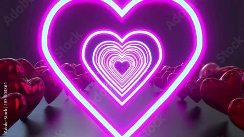 Dynamic background of flashing love pattern on black background, dynamic background of love pattern, dynamic background of Valentine's Day, dynamic background of Christmas