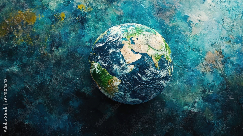 Earth on blue background Earth on blue background