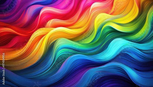 Abstract rainbow wave design