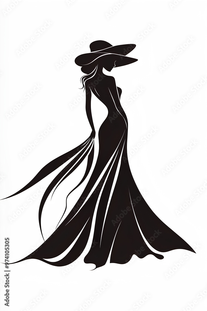 Silhouette of a stylish woman Silhouette of a stylish woman