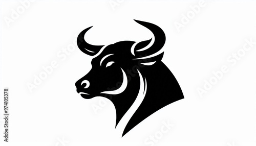 Wallpaper Mural Black Bull Head Silhouette Logo Design Torontodigital.ca
