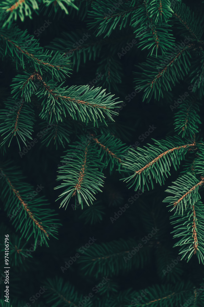 Christmas banner design - Dense moody green pine, fir tree branches with copy space, dark Xmas, winter, festive, nature background. Natural December holiday backdrop Christmas banner design - Dense moody green pine, fir tree branches with copy space, dark Xmas, winter, festive, nature background. Natural December holiday backdrop