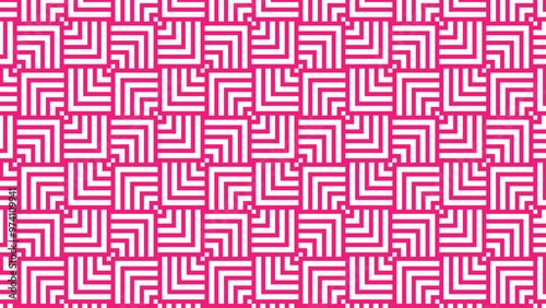 Geometric pattern design featuring pink and white interlocking shapes, creating visually striking and modern aesthetic. This vibrant pattern is perfect for various applications. 