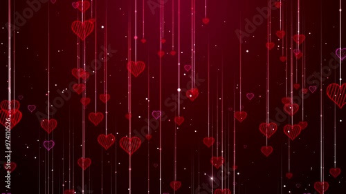 Dynamic background of flashing love pattern on red background, love dynamic background, red dynamic background，red background with hearts