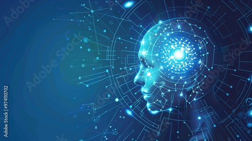 modern information technology background or cyber tech wallpaper, glowing digital data, futuristic business presentation background