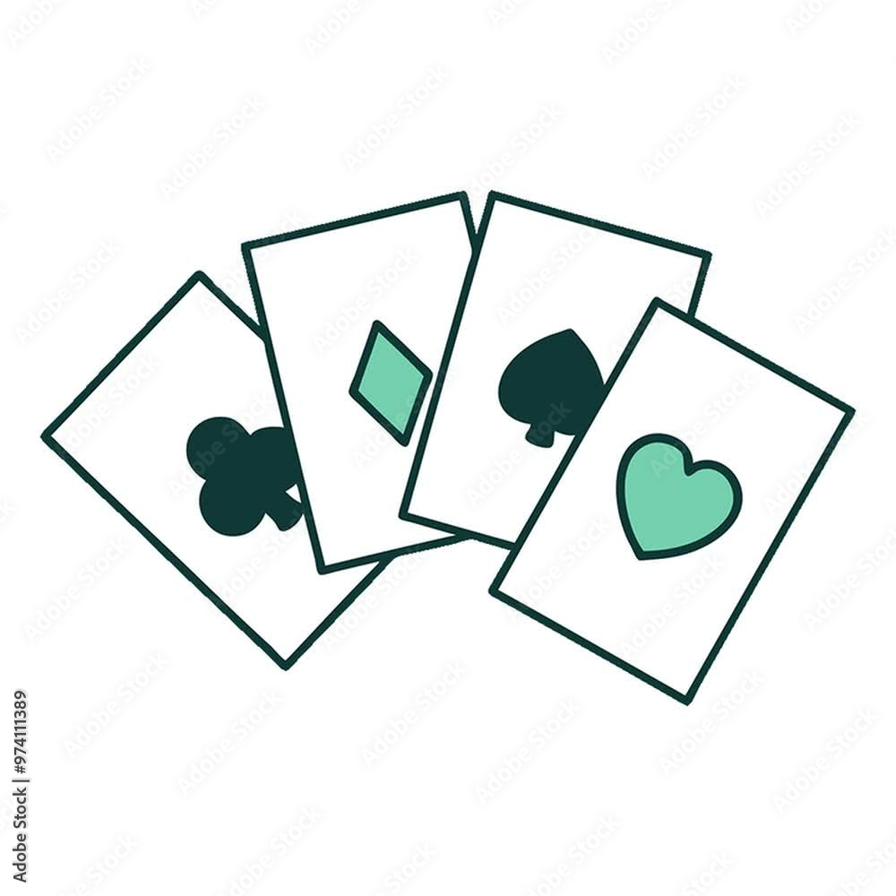 iconic tattoo style image of a run of cards iconic tattoo style image of a run of cards