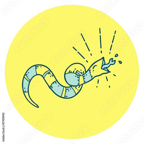 icon of a tattoo style hissing snake photo