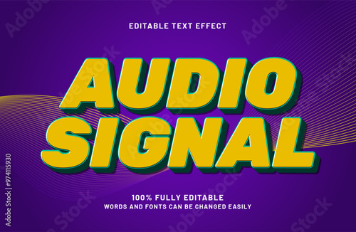 audio signal editable text effects with a lights and music theme