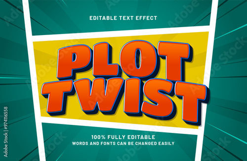 plot twist editable text effects with a comic and cartoon theme