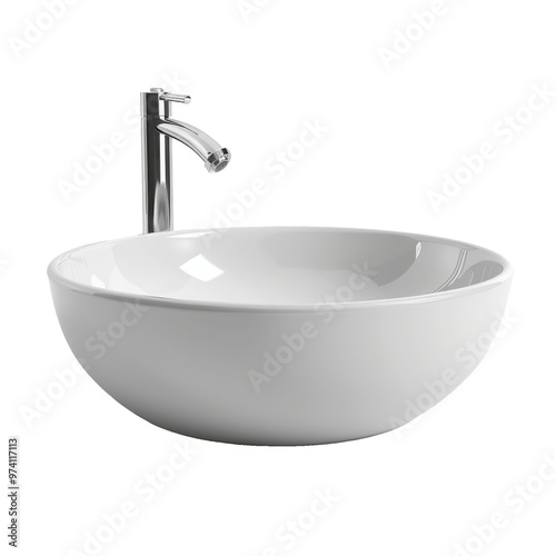 elegant wash basin isolated on white