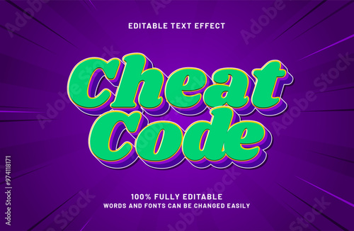 cheat code editable text effects with a game and play theme