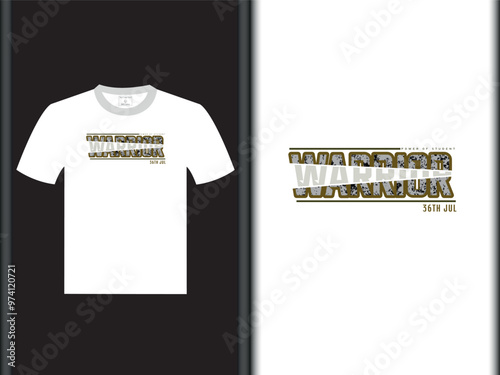 Warrior Vector White T Shirt Design