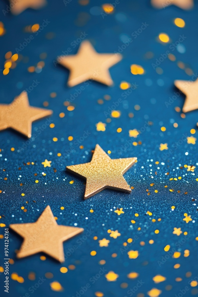 Gold stars on blue background Gold stars on blue background