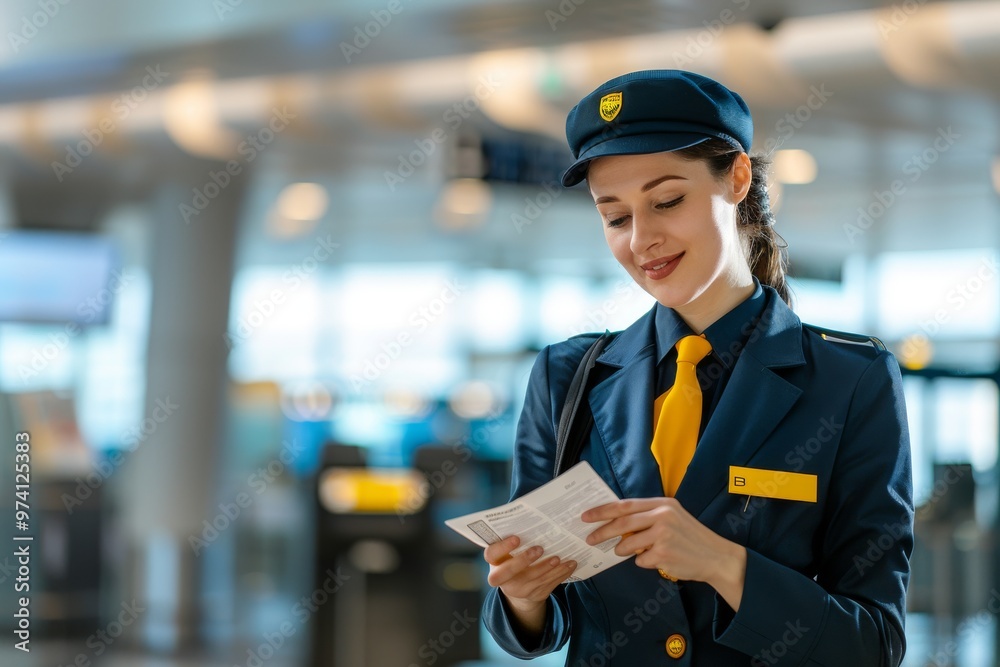 Airport Worker Checking Documents Airport Worker Checking Documents