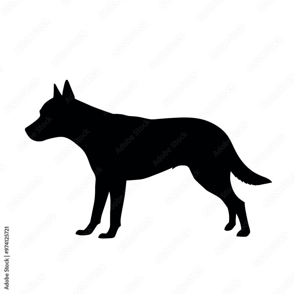 A dog vector silhouette isolated white background A dog vector silhouette isolated white background