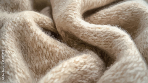 Texture, background, pattern. Woolen fabric is knitted woolen beige color