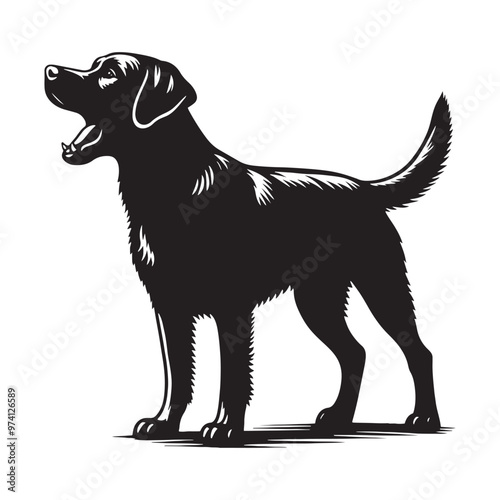 Creative design featuring barking dog silhouette - Barking dog illustration - minimallest barking dog vector
