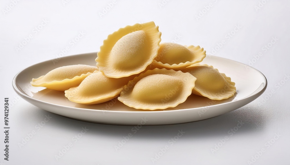 Italian Food, Agnolotti on white background isolated. Italian Food, Agnolotti on white background isolated.