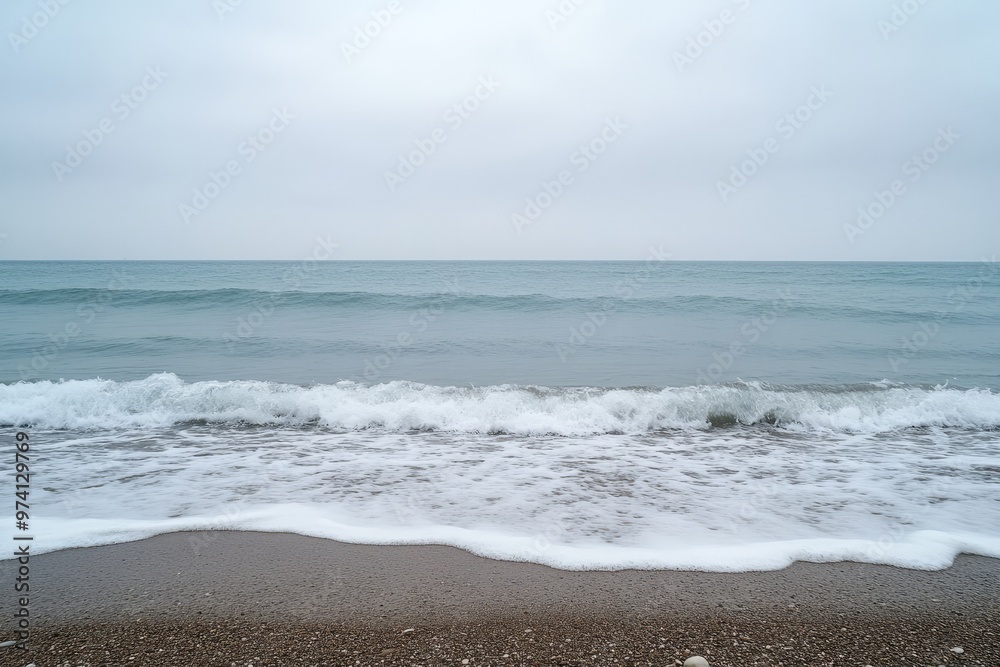 Serene Beach with Gentle Waves Serene Beach with Gentle Waves