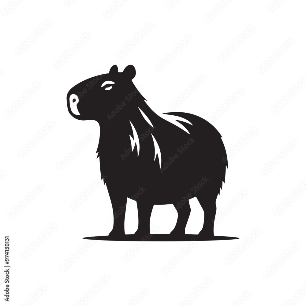 Obraz premium Stylish capybara silhouette for unique artistic purposes - Capybara black vector 