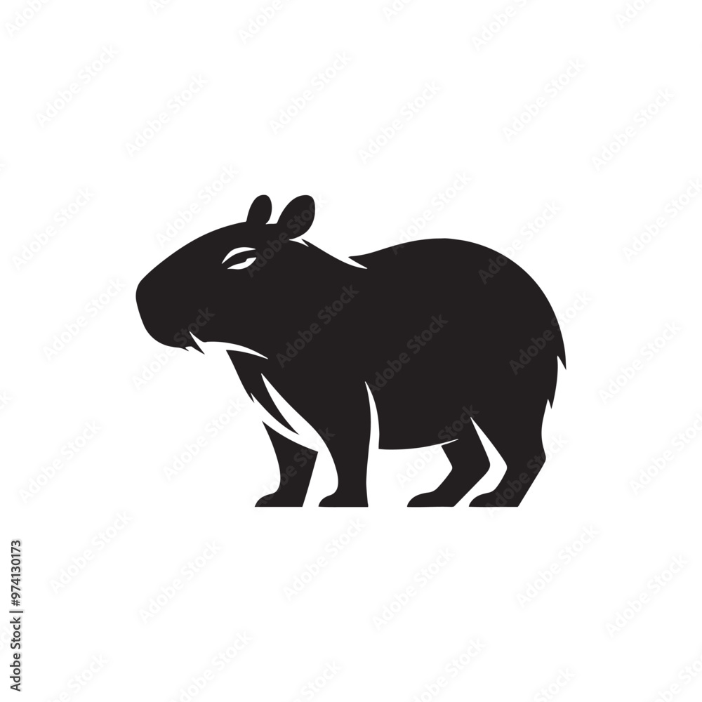 Obraz premium Clean capybara silhouette for digital designs - Capybara illustration - minimallest capybara vector 