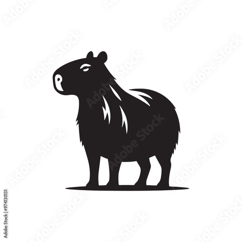 Stylish capybara silhouette for unique artistic purposes - Capybara black vector 