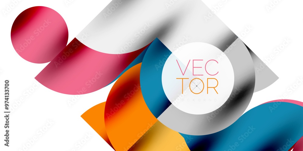 Shadow effect shiny circles and round triangles geometric modern art. Vector Illustration For Wallpaper, Banner, Background, Card, Book Illustration, landing page Shadow effect shiny circles and round triangles geometric modern art. Vector Illustration For Wallpaper, Banner, Background, Card, Book Illustration, landing page