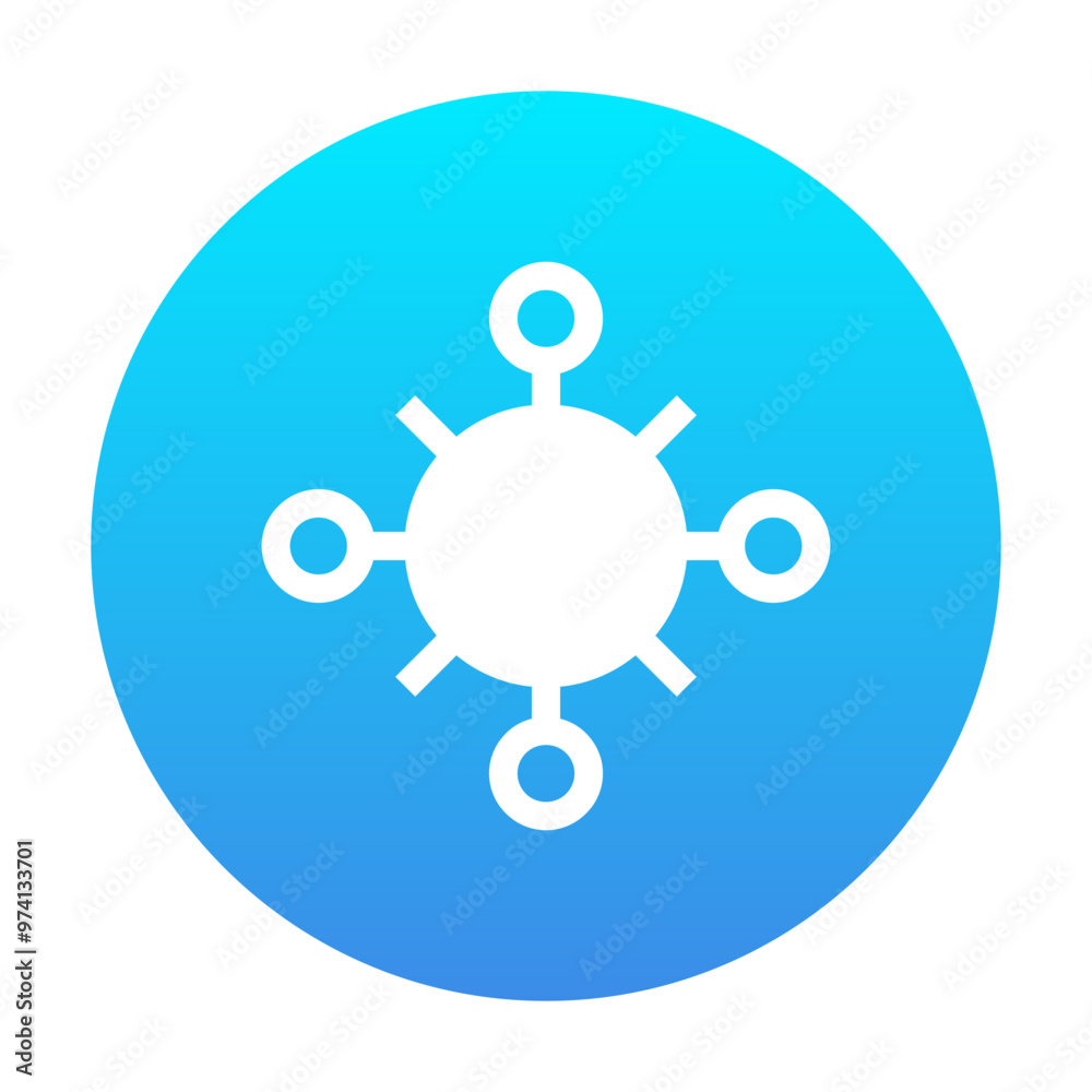 Coronavirus Icon Circular Gradient Filled Style Coronavirus Icon Circular Gradient Filled Style