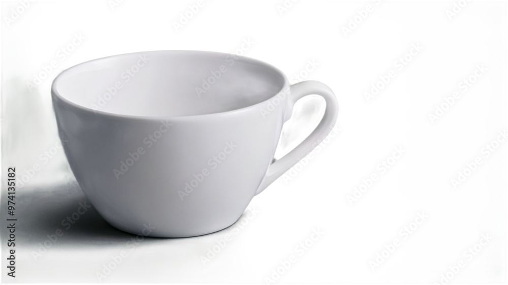 White cup on a white backdrop, highlighting its smooth, pristine surface and elegant, minimalist design with a seamless, understated charm. White cup on a white backdrop, highlighting its smooth, pristine surface and elegant, minimalist design with a seamless, understated charm.