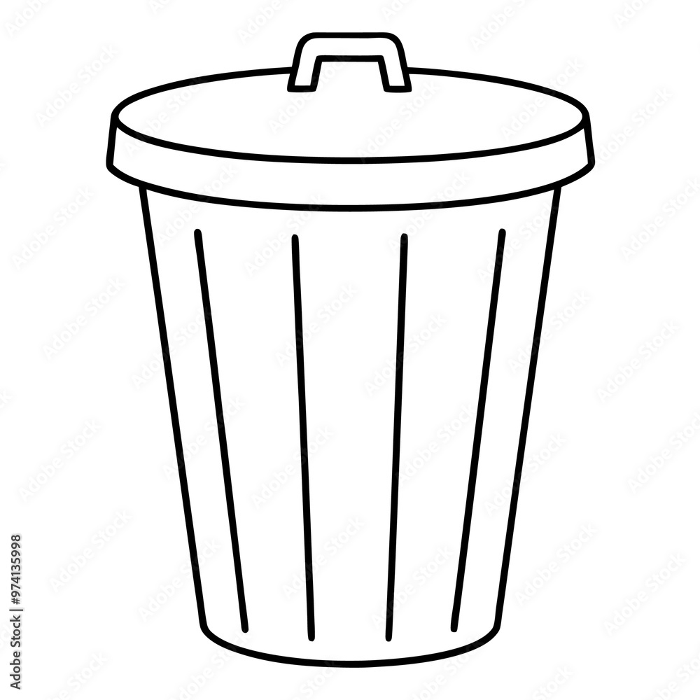 rubbish bin outline coloring book page line art drawing rubbish bin outline coloring book page line art drawing