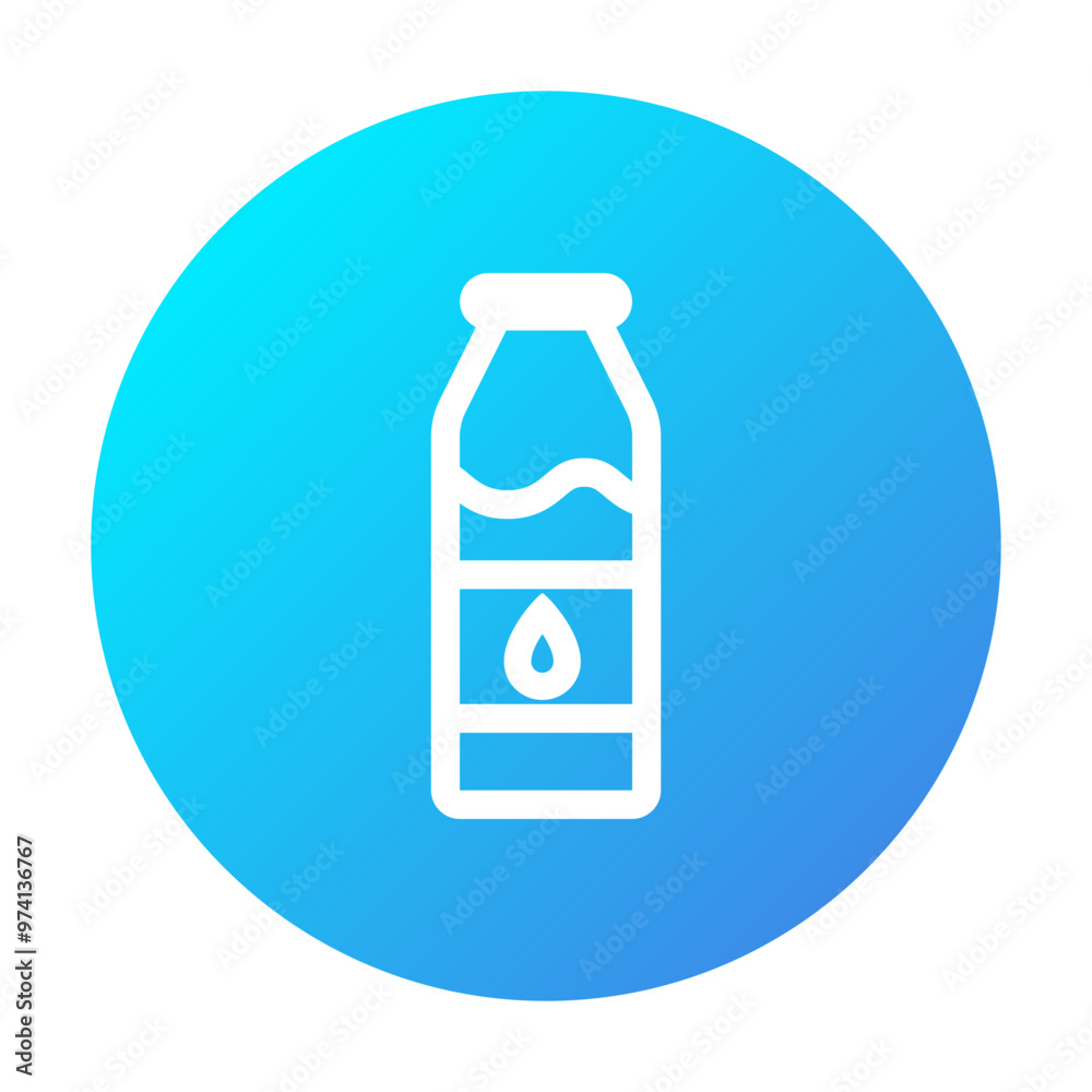 Milk Icon Circular Gradient Outline Style Milk Icon Circular Gradient Outline Style