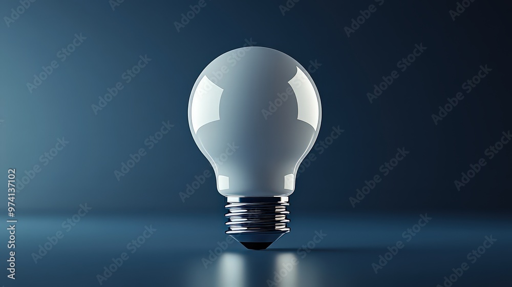  Simple light bulb standing in dark space symbolizes innovation, energy, and illumination, representing technology and ideas.