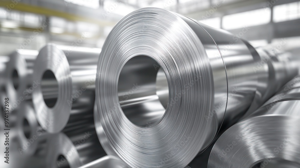 Metal Coils in a Factory Metal Coils in a Factory