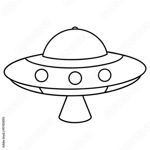 saucer ufo outline coloring book page line art drawing
