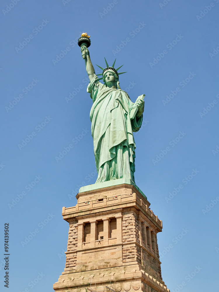 Obraz premium The Statue of Liberty Enlightening the World. Usa National Monument. Recognized as a universal symbol of freedom and democracy. National Park Service.