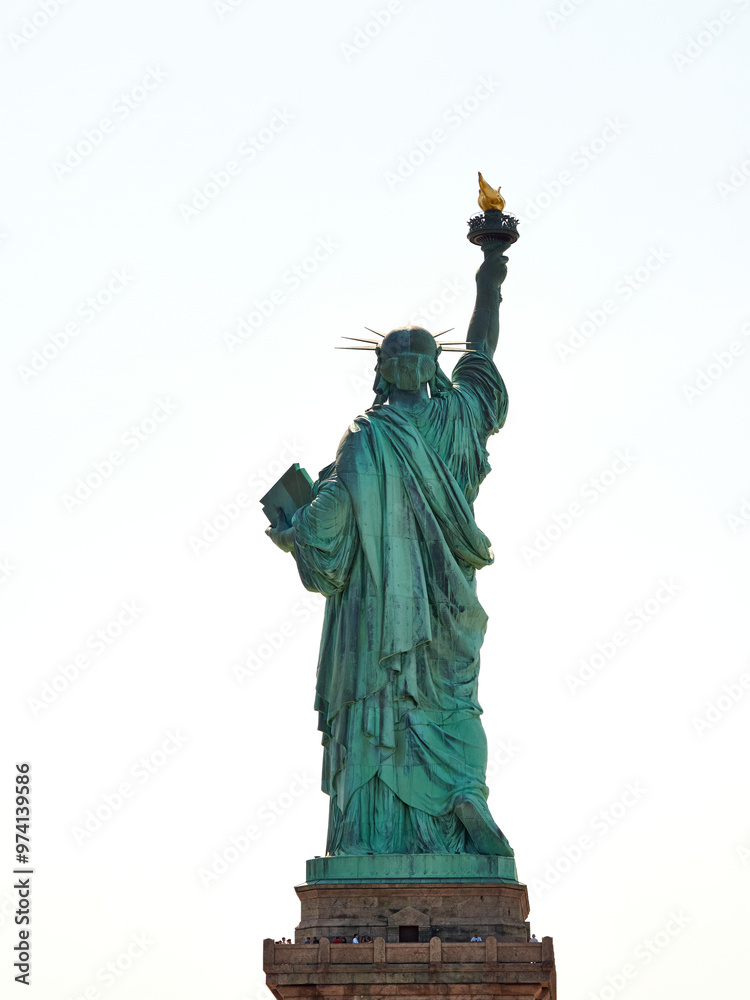 Fototapeta premium The Statue of Liberty Enlightening the World. Usa National Monument. Recognized as a universal symbol of freedom and democracy. National Park Service.