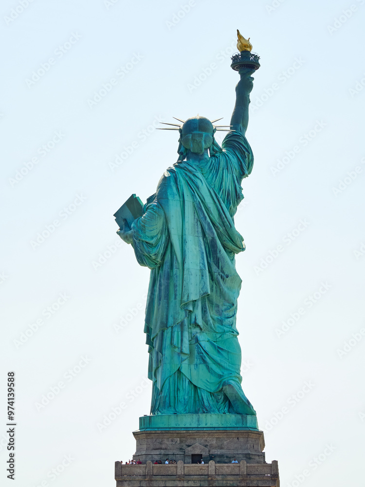 Obraz premium The Statue of Liberty Enlightening the World. Usa National Monument. Recognized as a universal symbol of freedom and democracy. National Park Service.