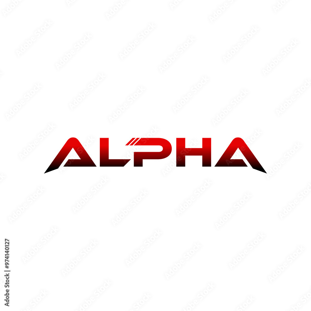 Fototapeta premium Red ALPHA logo suitable for stickers or for gamers 