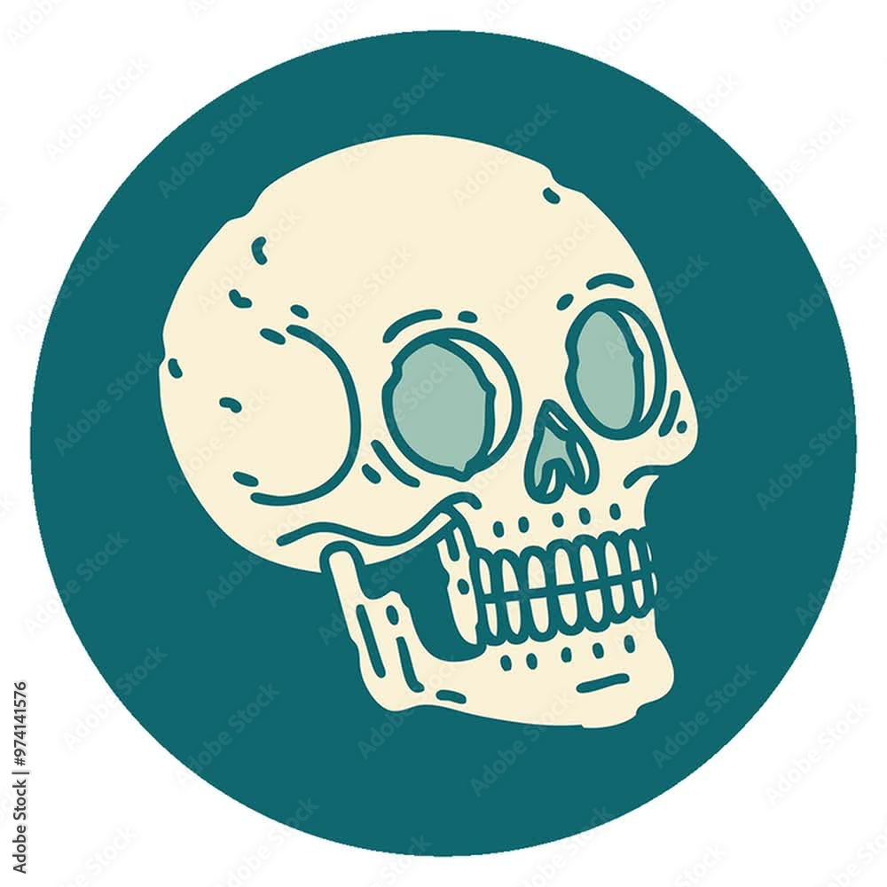 iconic tattoo style image of a skull iconic tattoo style image of a skull