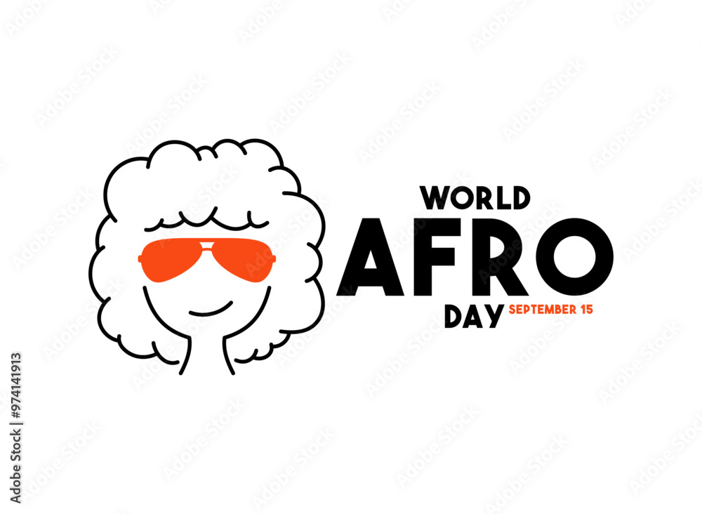 World Afro Day. September 15. White background. World Afro Day. September 15. White background.