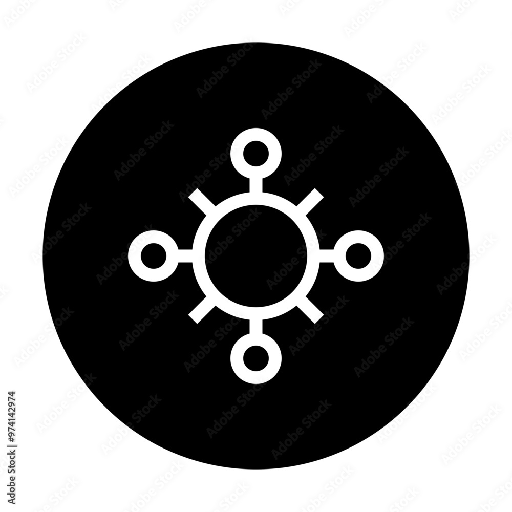Coronavirus Icon Circular Outline Style Coronavirus Icon Circular Outline Style