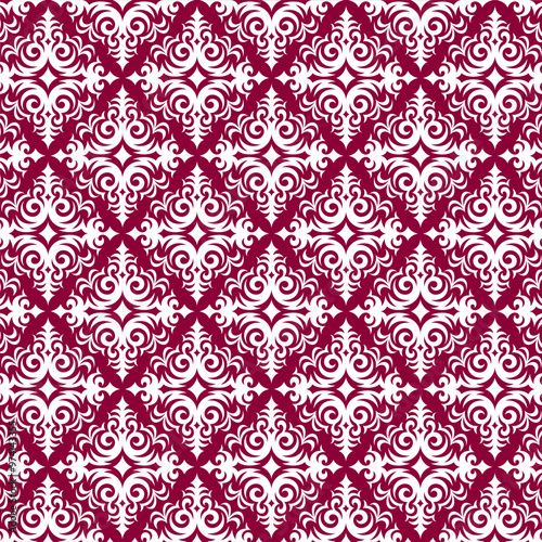 Batik floral seamless paisley pattern on Maroon background. fabric print .textile ethnic motif. Abstract vector Illustration Design for fashion, fabric, textile, wallpaper, cover, web, wrapping etc.